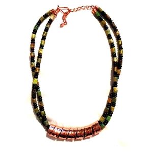 Mine finds DTR copper & green turquoise necklace